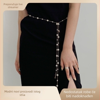 Metalni lanac za struk, unisex, elegantan dizajn s jednim krugom, duljina 105 cm