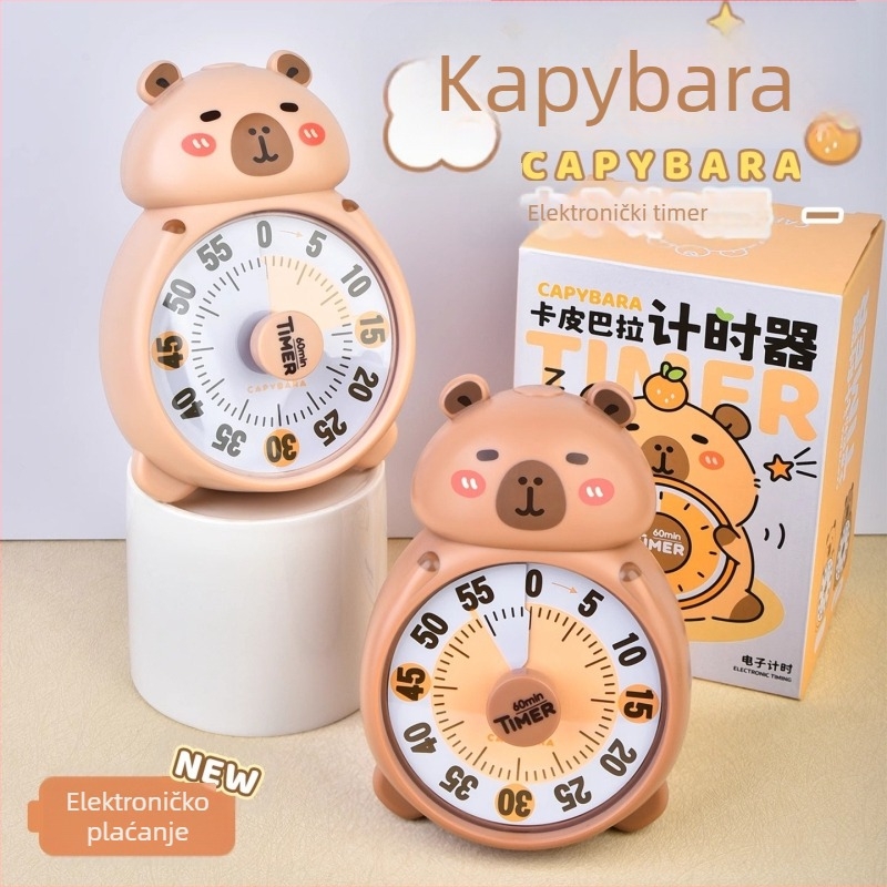 Kapibala tajmer za učenike – kuhinjski i učni tajmer s kronografom, baterijski, plastično ovalno kućište