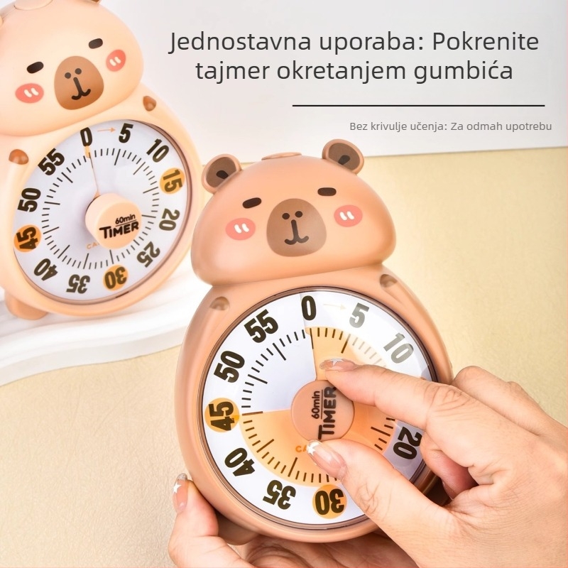 Kapibala tajmer za učenike – kuhinjski i učni tajmer s kronografom, baterijski, plastično ovalno kućište