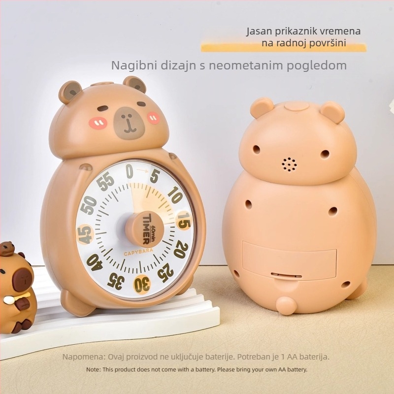 Kapibala tajmer za učenike – kuhinjski i učni tajmer s kronografom, baterijski, plastično ovalno kućište