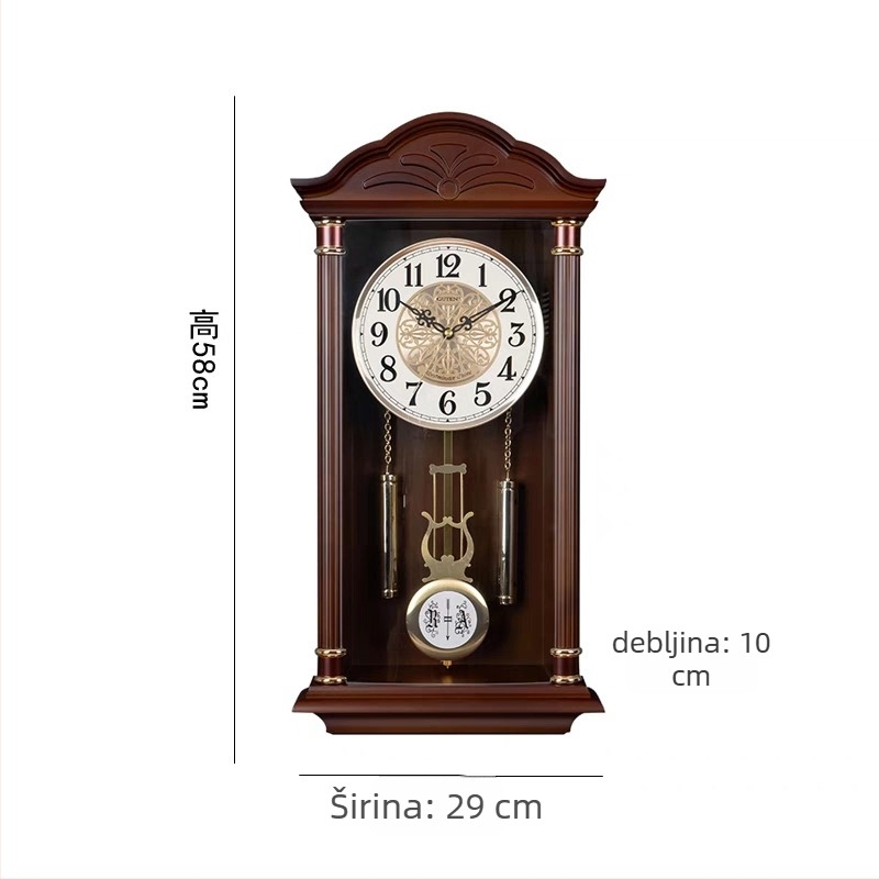 Zidni sat, kineskog stila, kvarcni mehanizam, napajanje baterijama