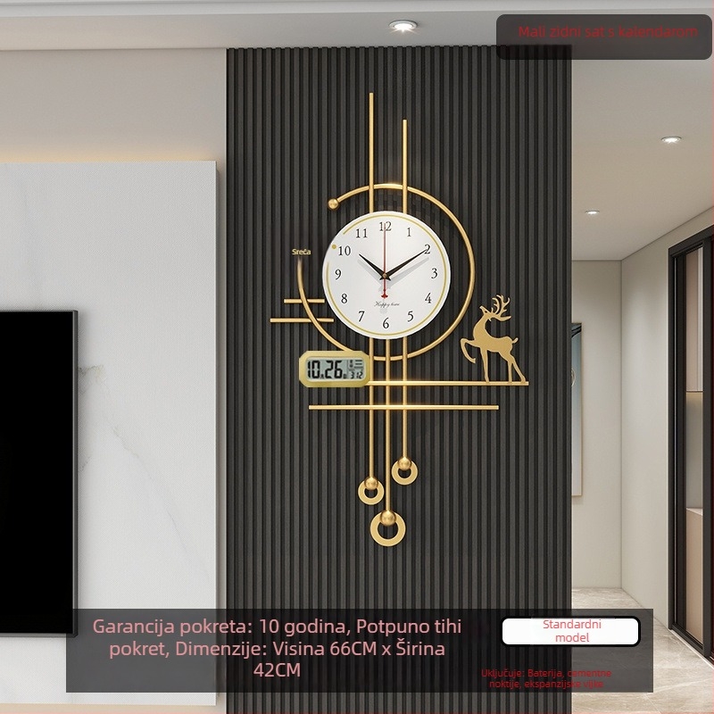 Wall Clock with Sapphire Case, Laminated Dial, Quartz Glass Mirror, Jump-Second Movement, Dry-Battery Powered