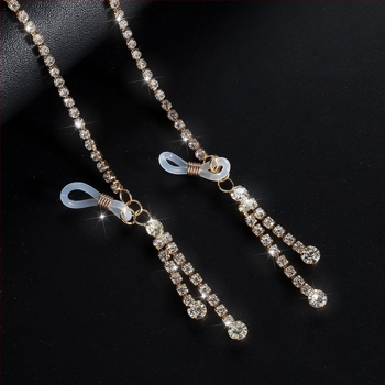 Ženski rhinestone tijelo lanac s klipsama za bradavice i resicama, U-oblik, elektroplatinirani završetak, prilagodljivo