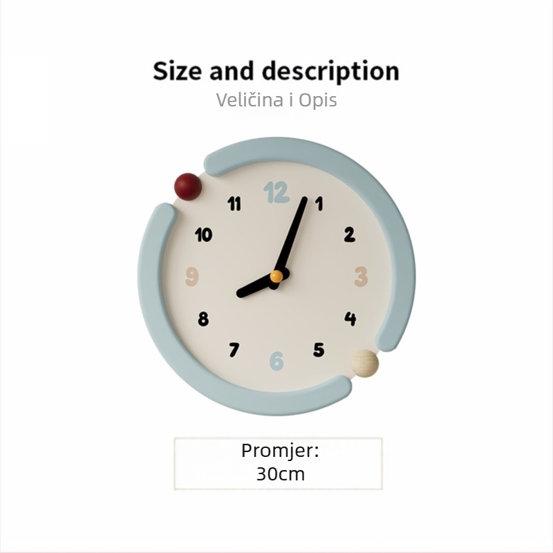 Zidni sat (Nordijski minimalistički dizajn; tih kvarcni mehanizam; napajanje baterijom; brojčanik od masivnog drveta + kože)