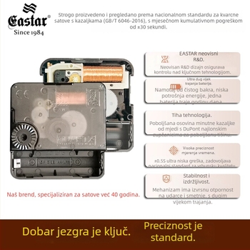 Tai Chi Bagua zidni sat, osmerokutni u kineskom stilu, kvarcni mehanizam, tih hod sekundne ručice, plastično kućište