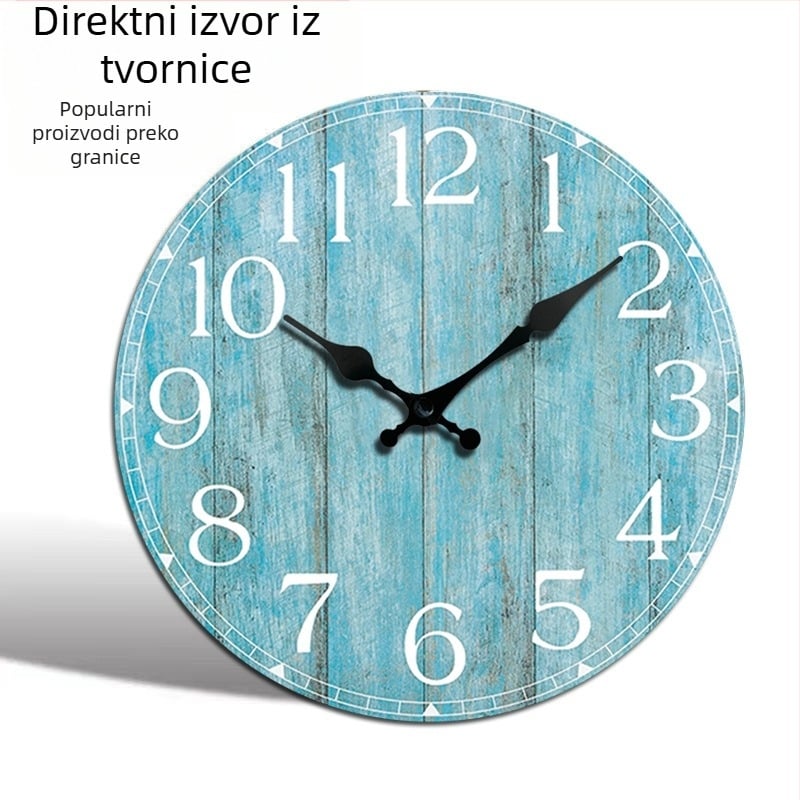 Zidni sat CQ-2035 | Quartz mehanizam Seiko | Drveni brojčanik | Napajanje na bateriju | Okruglog oblika, jednostavan dizajn