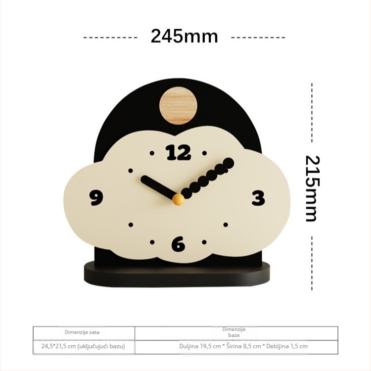 Stolni sat, skandinavski stil, kožni brojčanik, kvarcni mehanizam, baterijsko napajanje, analogni prikaz, za dnevni boravak, spavaću sobu i radnu sobu