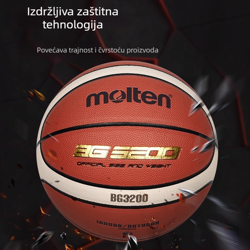 Molten PU košarkaška lopta — otporna na habanje, natjecateljska lopta za mlade, bez logotipa, pogodna za košarku i odbojku