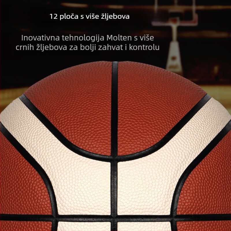 Molten PU košarkaška lopta — otporna na habanje, natjecateljska lopta za mlade, bez logotipa, pogodna za košarku i odbojku