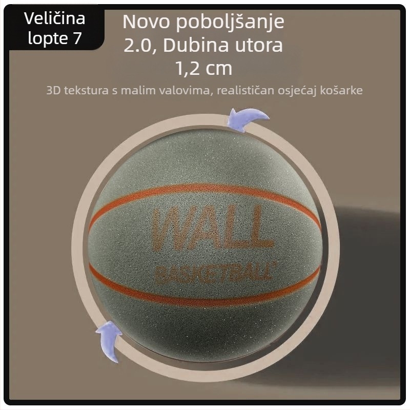 CSSIT tiha košarkaška set: veličina 7 trening lopta i veličina 5 unutarnja lopta, bez ljuskanja, za kućnu uporabu, djeca