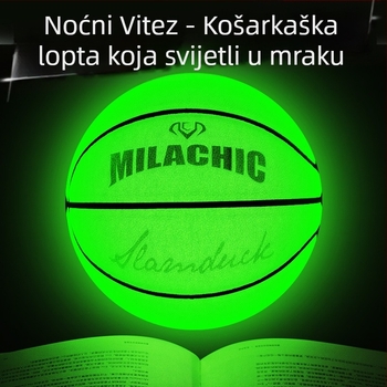Holografska reflektirajuća zelena košarkaška lopta s uzorkom neba prepunog duhovitih zvijezda, veličina 7, moderan dizajn