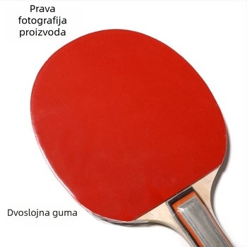 Raketa za stolni tenis Venezon s horizontalnom drškom, poplar ploča, guma s reverznim ljepilom, prilagodljiv logo