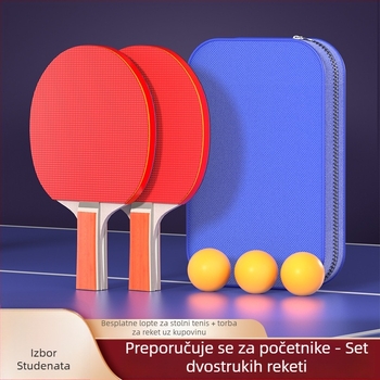 Delhui set raketa za stolni tenis za početnike — direktan udarac, Penhold i Shakehand zahvat, daska od topole, gume s pozitivnim ljepilom