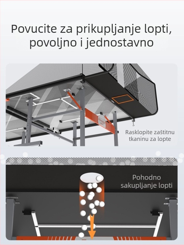 Prijenosni stalak za lopte za stolni tenis sa mrežom