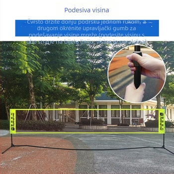 Okvir za badminton mrežu – prenosiv, za kućnu i vanjsku upotrebu; materijal 38491298423; prilagodljiva obrada; brend Mornstar/Morisdan; licencirana privatna etiketa