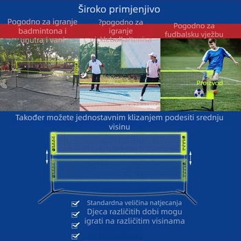 Okvir za badminton mrežu – prenosiv, za kućnu i vanjsku upotrebu; materijal 38491298423; prilagodljiva obrada; brend Mornstar/Morisdan; licencirana privatna etiketa