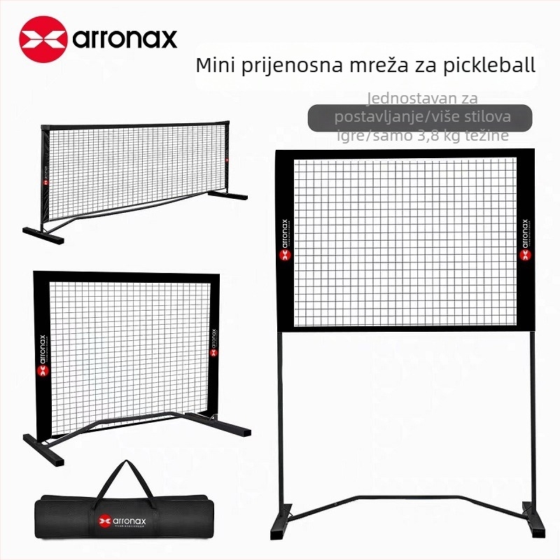 Arronax Prenosna mreža za pickleball s podesivom duljinom i visinom, za unutarnju i vanjsku upotrebu, od željeza