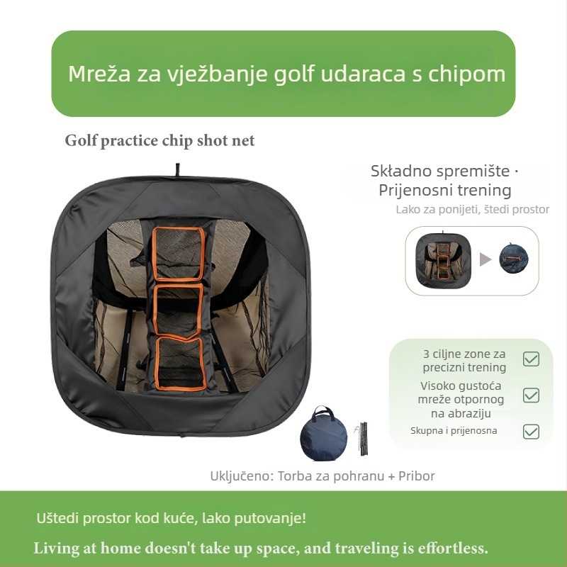 Golf trening mreža - unutarnja upotreba, sklopiva, poliester materijal, moguć tisk loga, prilagodljivo