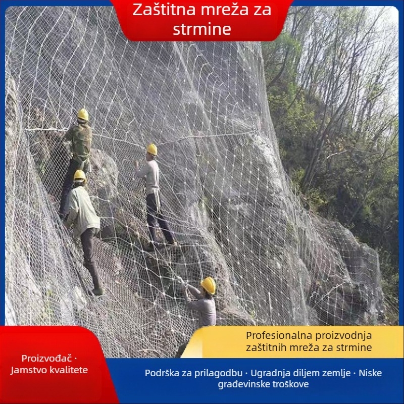 Mreža za zaštitu kosina – dijamantno oblikovana rešetka, toplo pocinčana, marka Yinyi, zaštita od klizišta