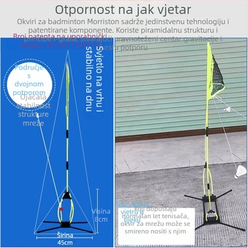 Okvir mreže za badminton, prijenosni, vanjska upotreba, sklopivi, standardna/profesionalna klasa, marka Mornstar/Morisdan