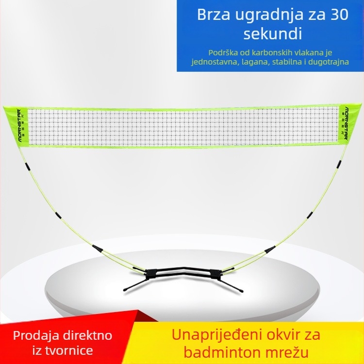 Okvir mreže za badminton, prijenosni, vanjska upotreba, sklopivi, standardna/profesionalna klasa, marka Mornstar/Morisdan