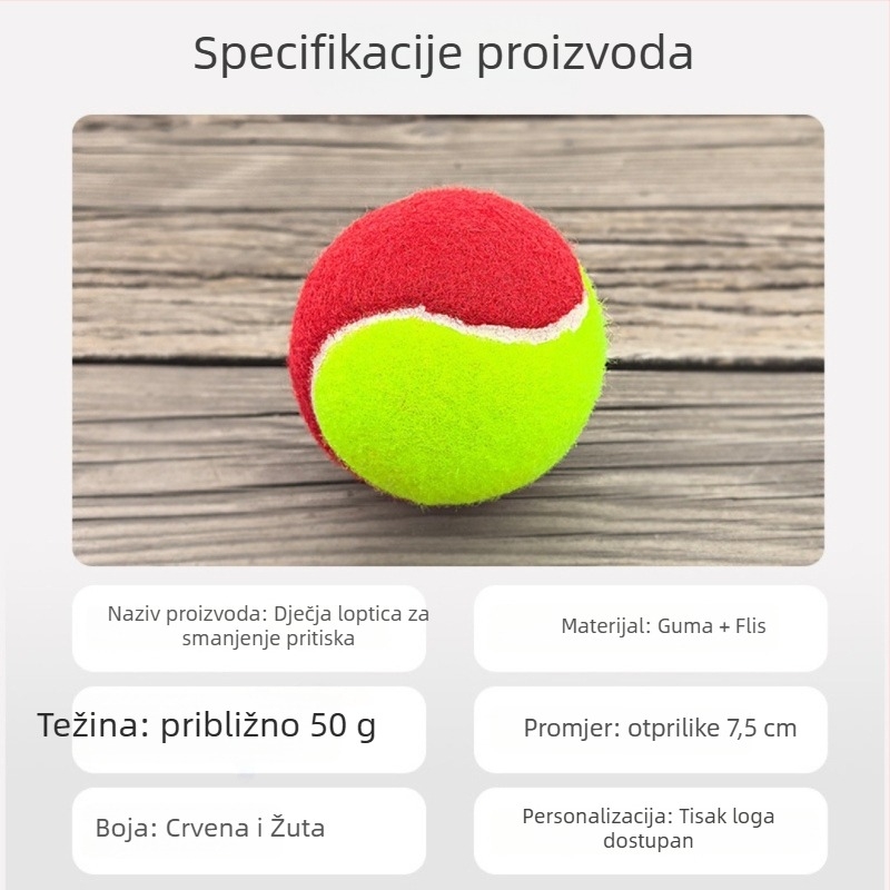 Teniska lopta za obuku za mlade, gumena, podrijetlo Linyi, dostupna prilagodba i tisk logotipa