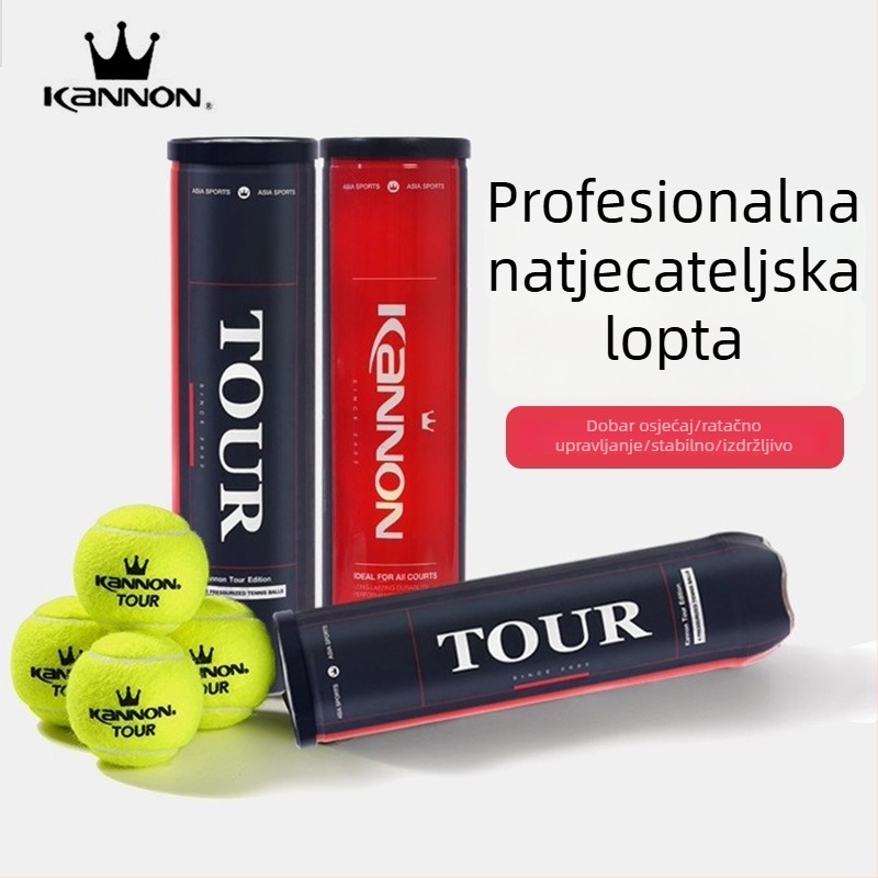 Teniske lopte za trening i natjecanje, guma, marka Kannon Kanglong, pogodne za tenis i badminton