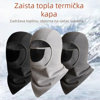 Maska za biciklizam s zimskom flis unutrašnjošću, vjetroodbojna i topla zaštita lica, unisex, ORI velur tkanina