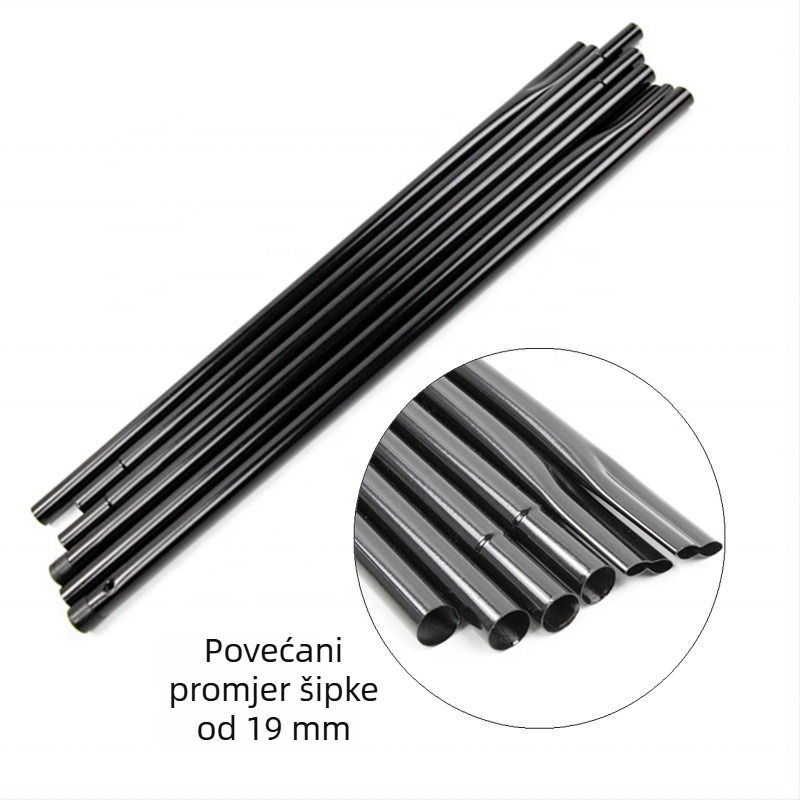 Set badminton reketa s mrežom – prijenosan za obiteljsku zabavu na otvorenom, za početnike i mlađe. Okvir: ferroalloy; Žica/struna: nylon; Težina: 95–100 g; Debljina ručke: G2; Tip reketa: prav udarac
