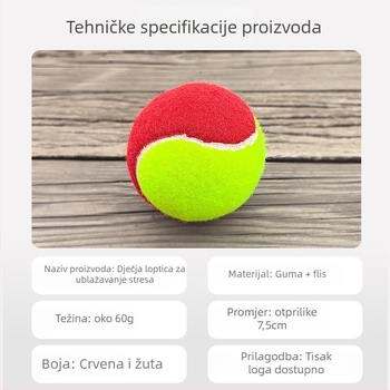 Mekana gumena tenis lopta za trening za djecu, niskog tlaka, prelazna lopta za početnike i tinejdžere
