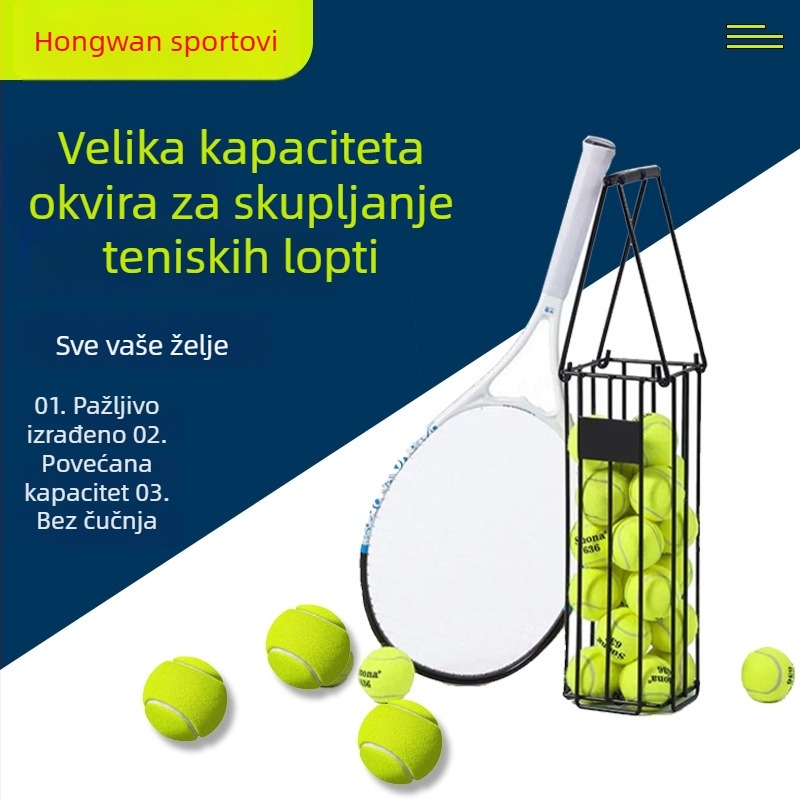 Automatski sakupljač teniskih lopti na kolicima - prilagodljiva obrada; pogodan za fitness, otvorene sportove, tenis i badminton te druge lopte igre
