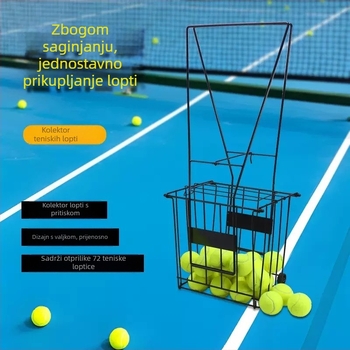 Prijenosni kolica za tenis lopte, sklopivi koš, željezna konstrukcija, za tenis i badminton