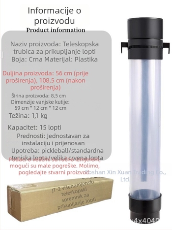 Povlačni hvatač teniskih lopti, plastična konstrukcija, namijenjeno tenis, prijenosno