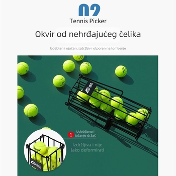 Prijenosni skupljač teniskih lopti – čelična konstrukcija, Mianda marka, mogućnost privatne etikete