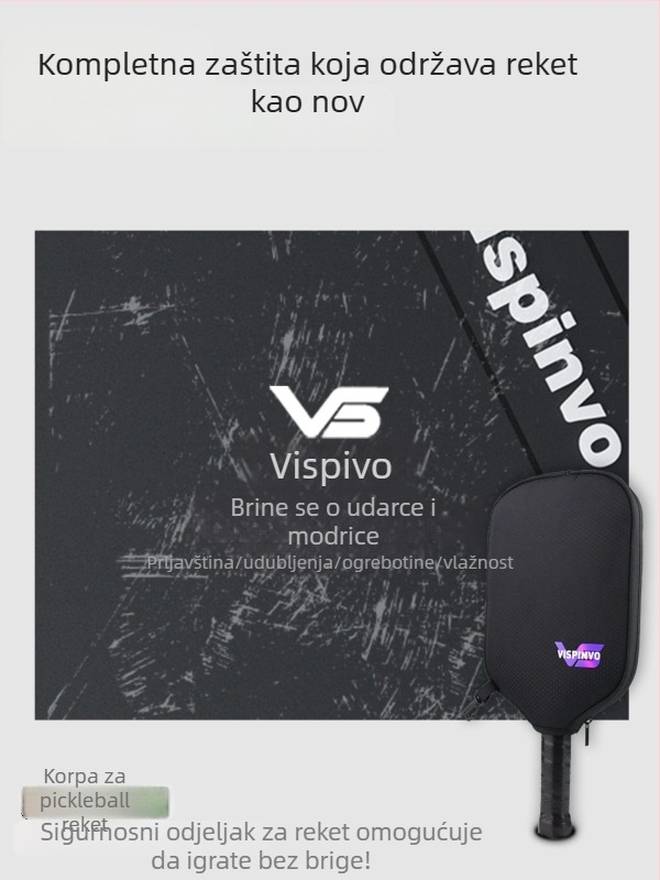 Vispinvo futrola za pickleball rekete – poliester, 600D, karirani uzorak, zaštitna futrola