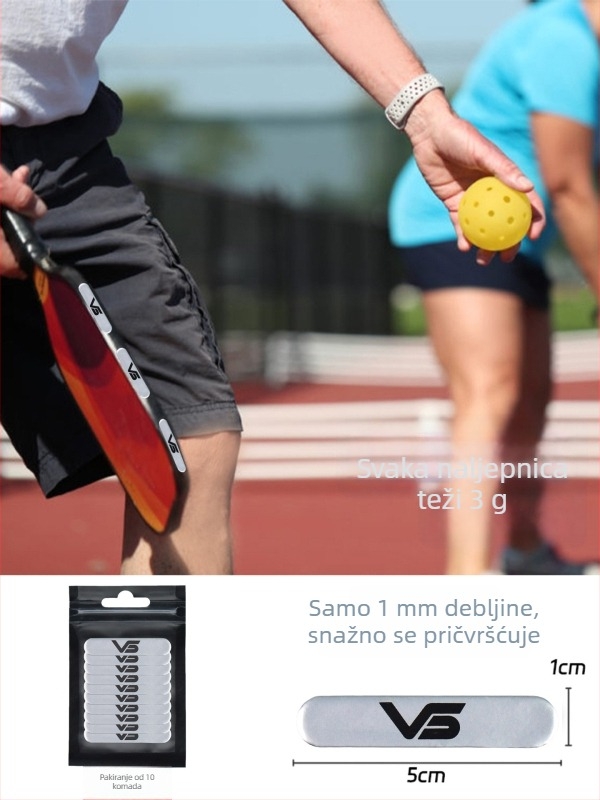 Vispinvo Counterweight za pickleball reket — okvir od olovnog lista, samoljepljiv, težina 3 g