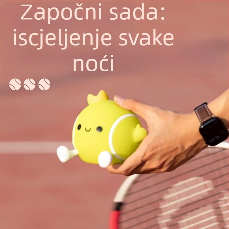 Noćna lampica u obliku teniske rekete, USB punjenje, silikonasto sjenilo, ugrađena baterija, napon ≤ 36 V, FCC certificiran