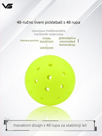 Vispinvo pickleball lopta s 48 otvorima, PE materijal, težina 26 g