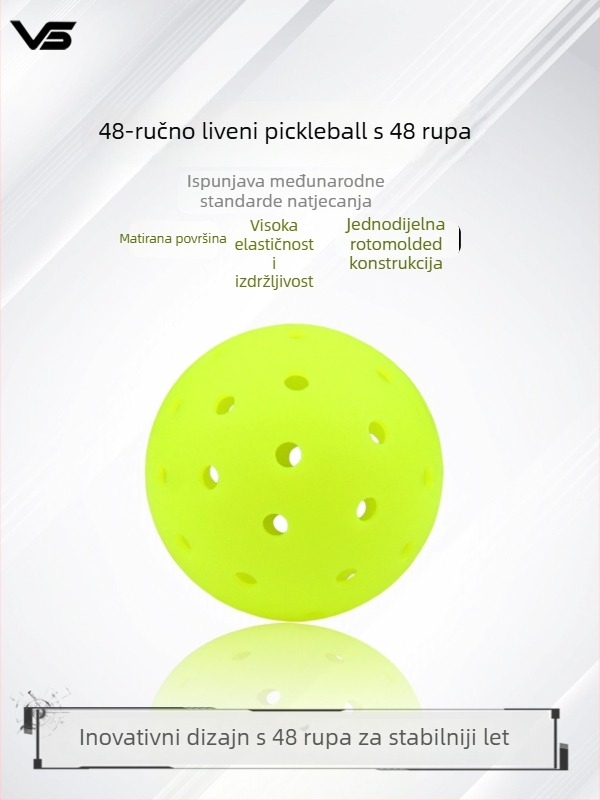 Vispinvo pickleball lopta s 48 otvorima, PE materijal, težina 26 g