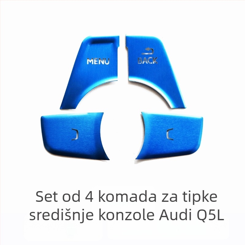 Audi Q5L dekorativni centar gumb za pokretanje jednim pritiskom i elektroničku ručnu kočnicu — aluminijska legura, bez logotipa, bez prilagodbe