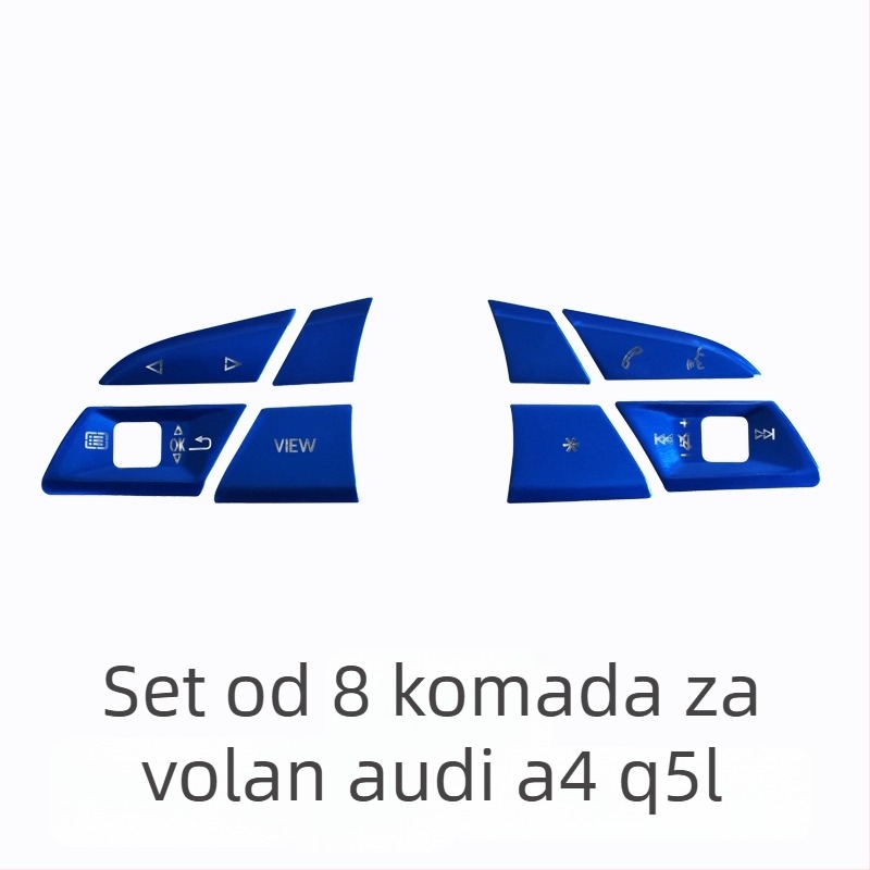 Audi Q5L dekorativni centar gumb za pokretanje jednim pritiskom i elektroničku ručnu kočnicu — aluminijska legura, bez logotipa, bez prilagodbe