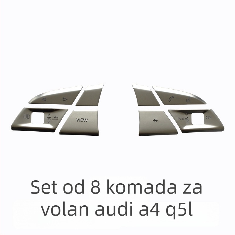 Audi Q5L dekorativni centar gumb za pokretanje jednim pritiskom i elektroničku ručnu kočnicu — aluminijska legura, bez logotipa, bez prilagodbe
