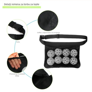 Chongbo Oxford tkanina torba za pohranu loptičica za golf, tenis i pickleball – višenamjenska torba oko struka za lopte, prilagodljiva
