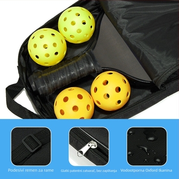Torba za pickleball palicu s poklopcem, prijenosna futrola od stakloplastike (42×24×6 cm)