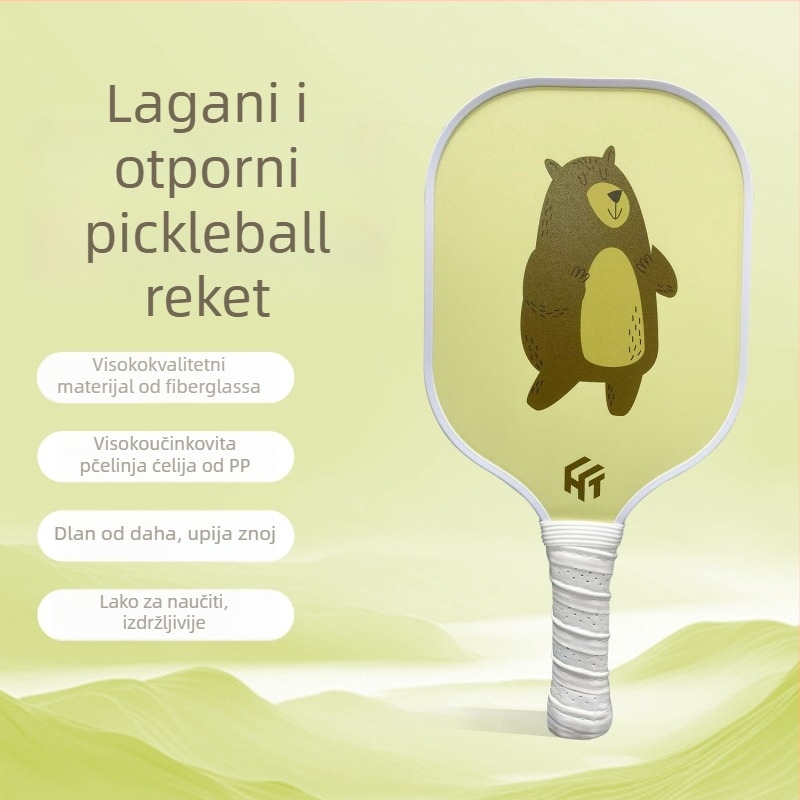 Dječja pickleball palica, visokokvalitetna vlakna stakla, oprema za vježbanje početnika, ulazna razina pickleball palice, izdržljiva za vanjske sportove