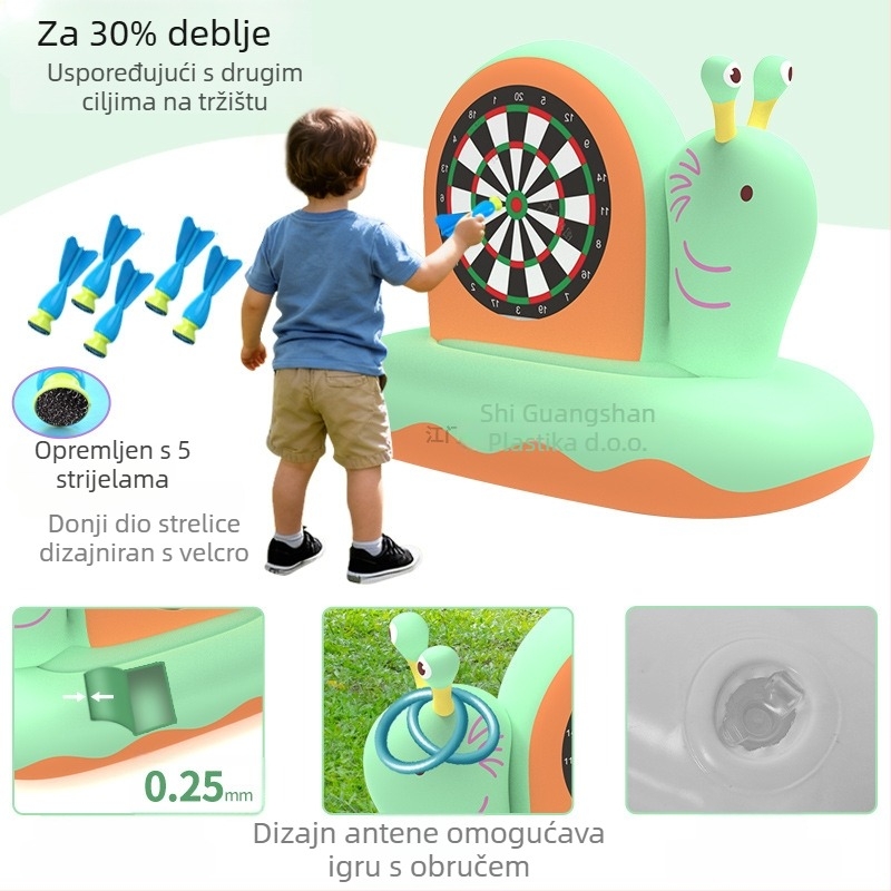 Naduvljivi cilj u obliku puža — PVC igra bacanja za djecu 4–6 godina