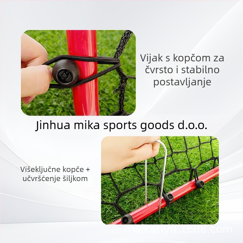 MAICCA mreža za trening odbijanjem – unutarnja i vanjska upotreba; Višenamjenska vrata za odbijanje; Materijal: željezna cijev + poliester mreža; Obrada i prilagodba: Da; Značka: MAICCA; Kategorija: Trening pomagala; Prikladni sportovi: Nogomet