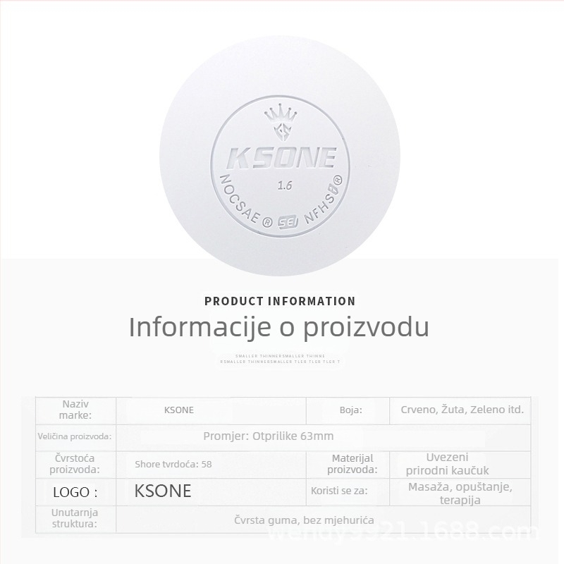 KSONE Masaža fascije joga fitness lopta s drškom za opuštanje mišića, gumena, 146 g, prilagodljivo