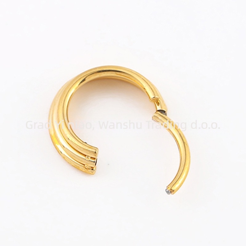 Nosni prsten, G23 titan čelik, geometrijski dizajn, Seiko završna obrada, unisex, IPTIC3