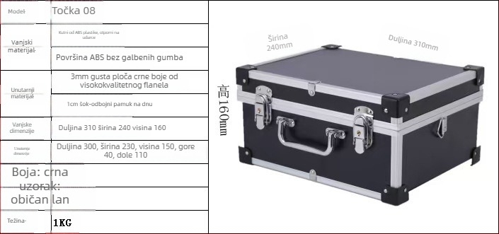 Kutija od aluminijske legure sa zaključavanjem za elektroniku i opremu (aluminij, zaključavanje, skladištenje, elektronika)